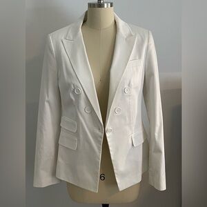 Express Elegant White Double-Breasted Women's Blazer- Size 8